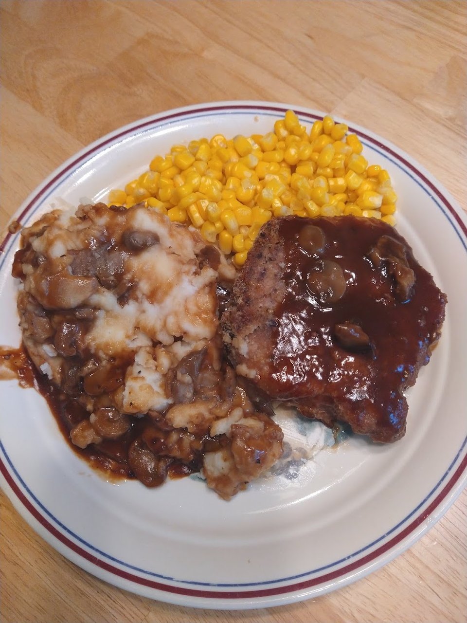 Pork Chops Mashed Potatoes Smothered in Gravy