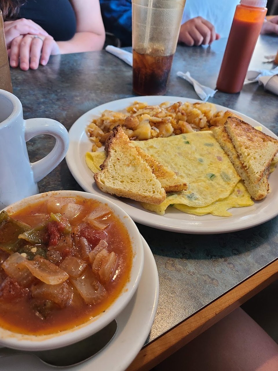 Restaurant menu with sandwiches and appetizers.